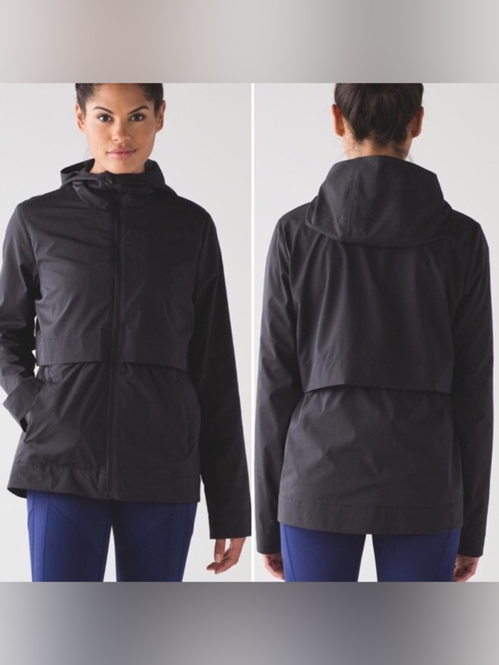 lululemon athletica Black Hooded running/ rain  Jacket